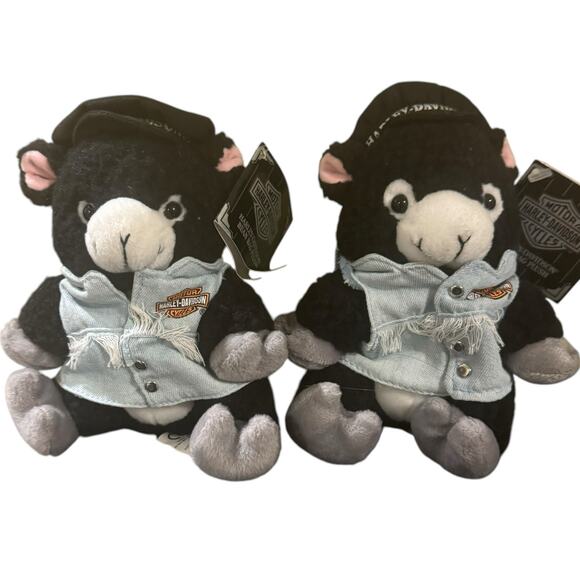 2 Vintage Harley-Davidson Stroker Black Sheep Bean Bag Plush - Picture 1 of 2